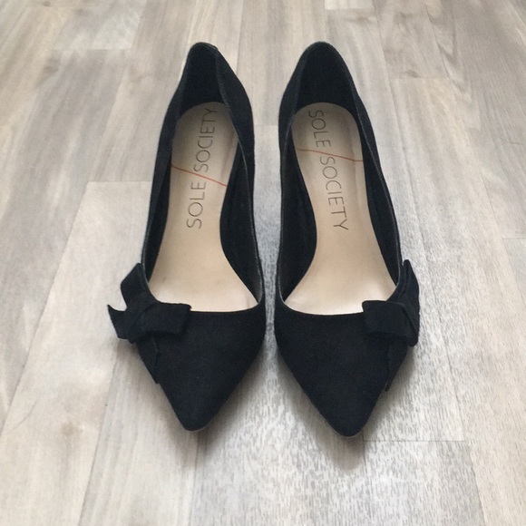 Sole Society Shoes - Black suede heels